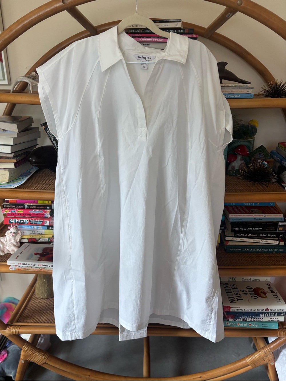 Athleta White Short-Sleeve Collared Dress